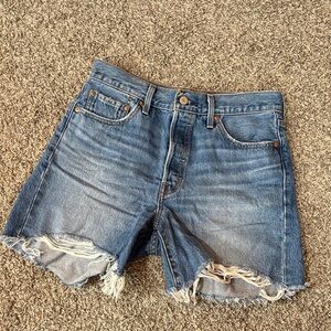 Levi's Distressed Blue Jean Shorts
